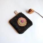 Brown Black jacquard zipper..