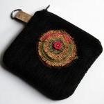 Brown Black jacquard zipper..