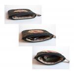 Brown Black jacquard zipper..